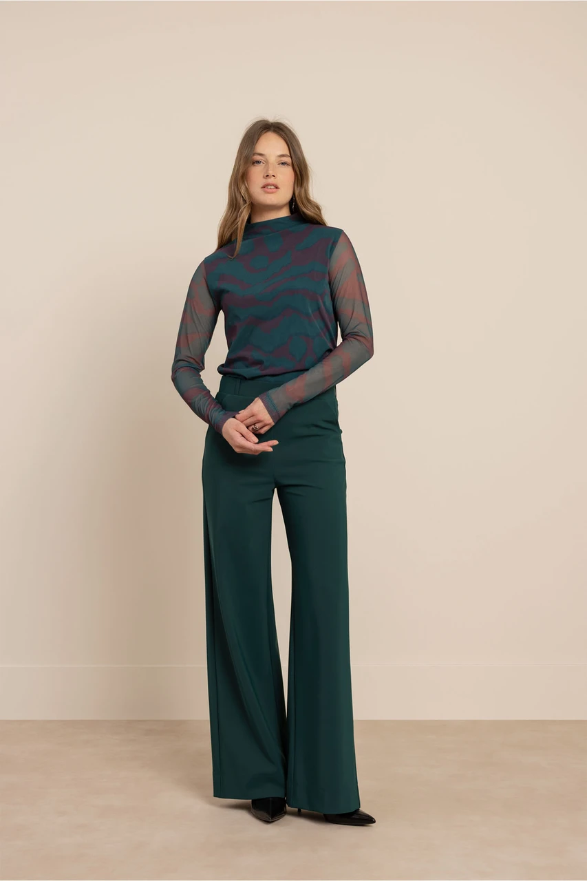 Studio Anneloes Lexie Bonded Trousers Dark Teal